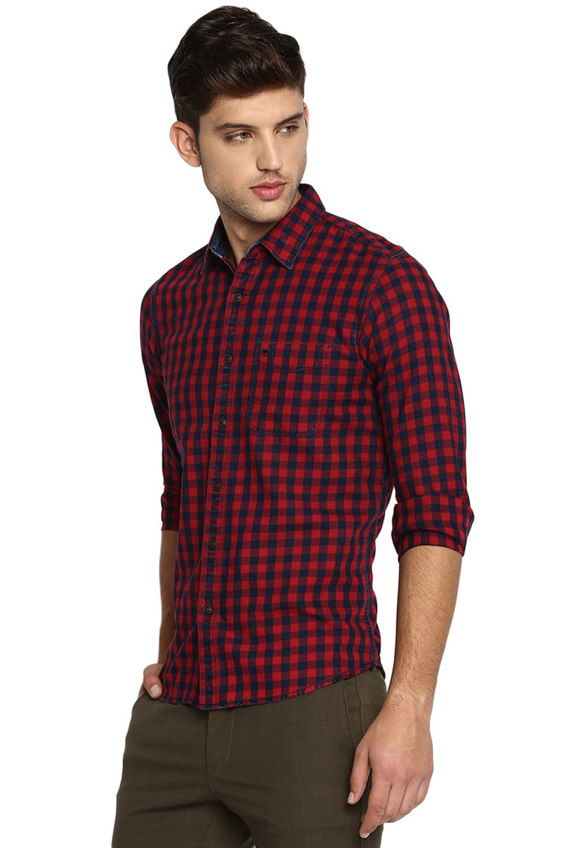 BASICS SLIM FIT CHECKS SHIRT