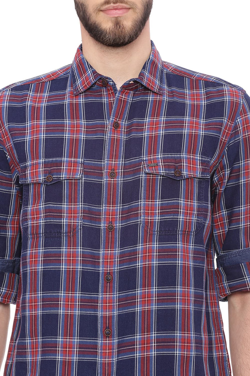 BASICS SLIM FIT CHECKS SHIRT