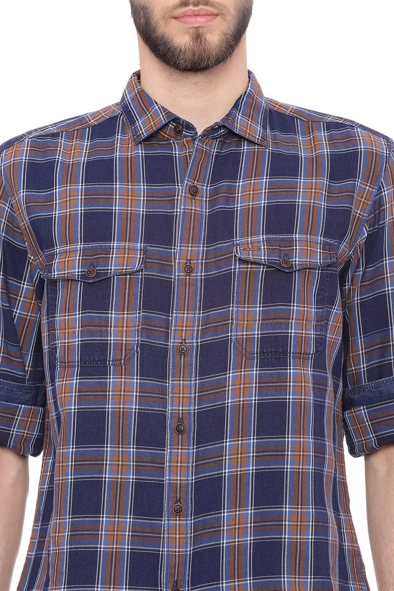 BASICS SLIM FIT CHECKS SHIRT