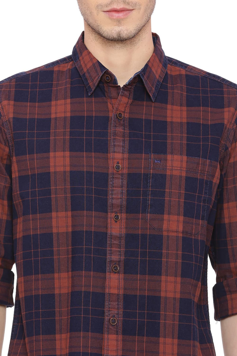 BASICS SLIM FIT CHECKS SHIRT