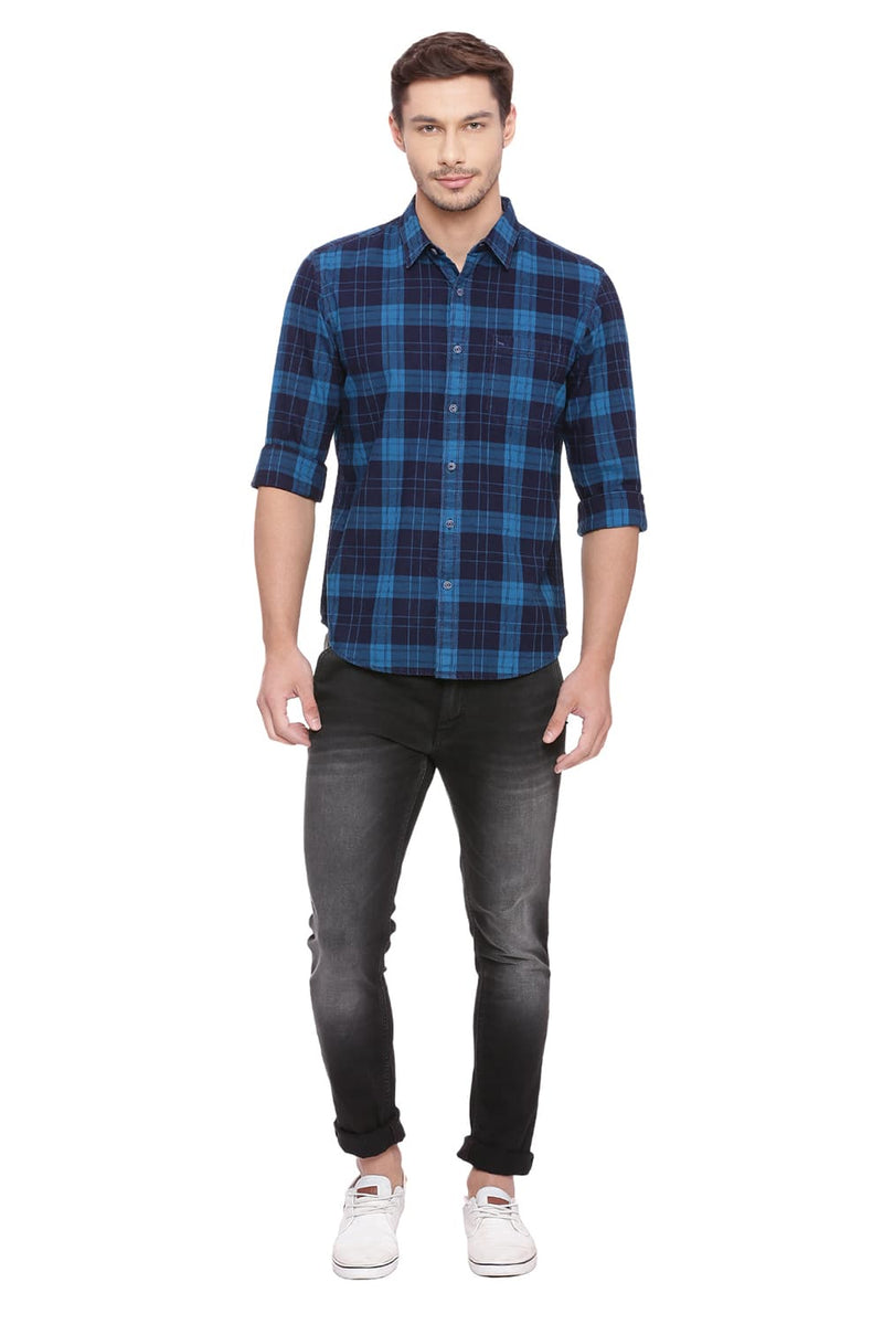 BASICS SLIM FIT CHECKS SHIRT