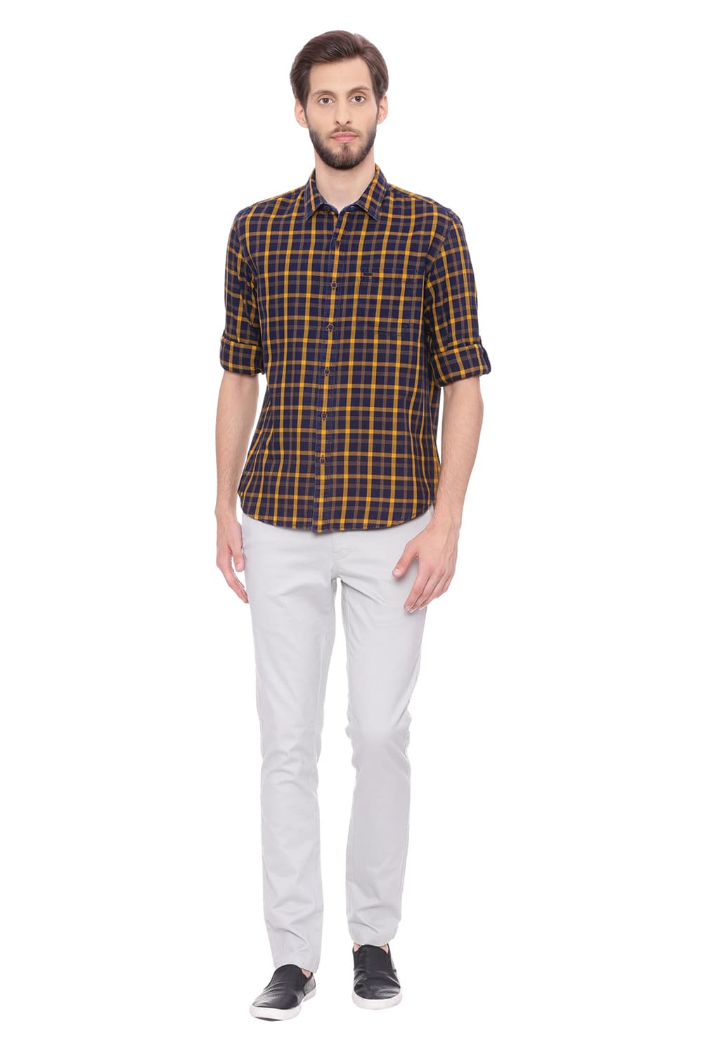 BASICS SLIM FIT CHECKS SHIRT