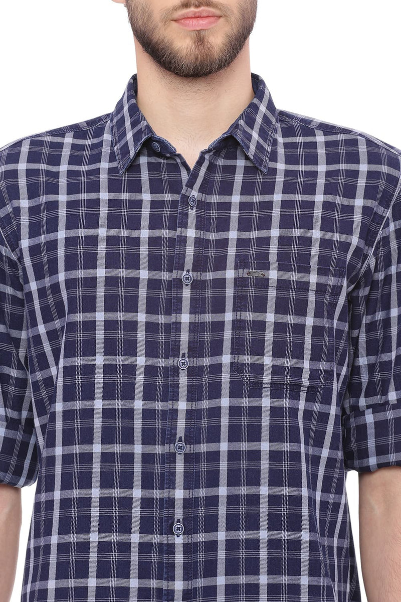 BASICS SLIM FIT CHECKS SHIRT