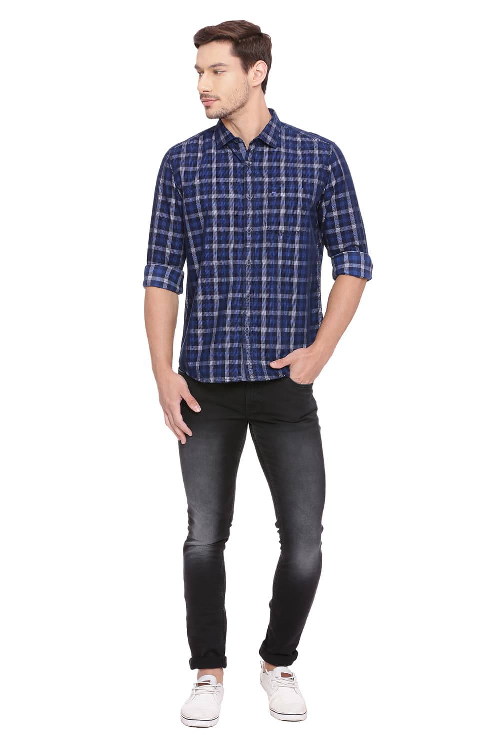 BASICS SLIM FIT CHECKS SHIRT