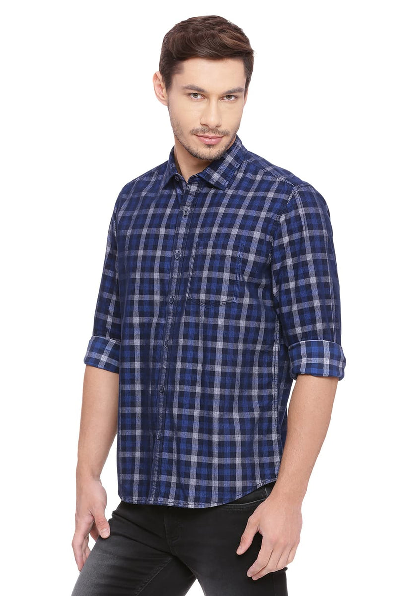 BASICS SLIM FIT CHECKS SHIRT