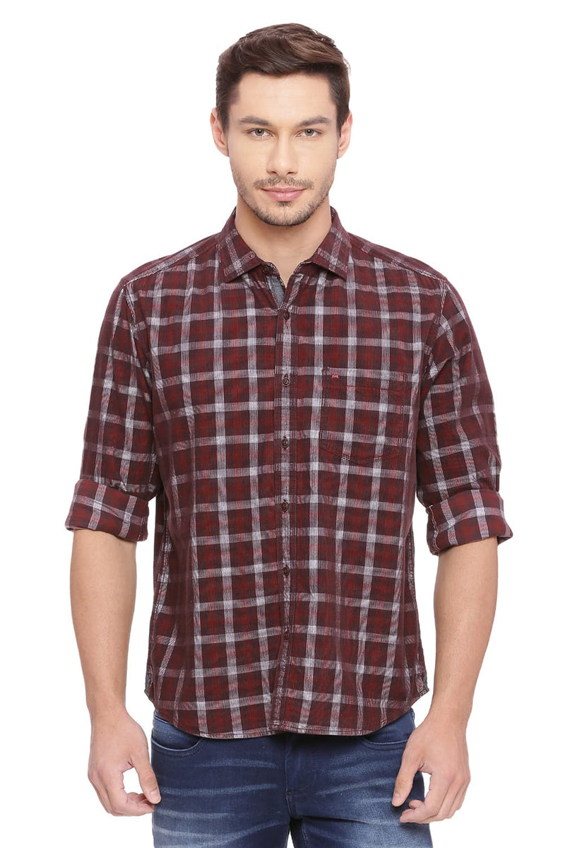 BASICS SLIM FIT CHECKS SHIRT