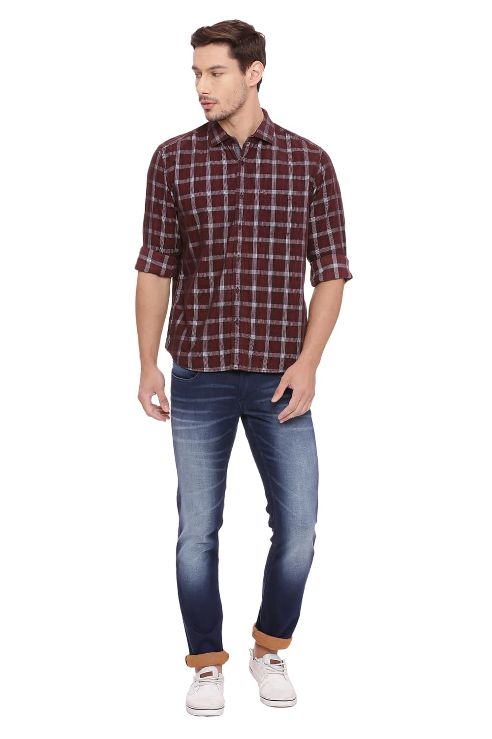 BASICS SLIM FIT CHECKS SHIRT