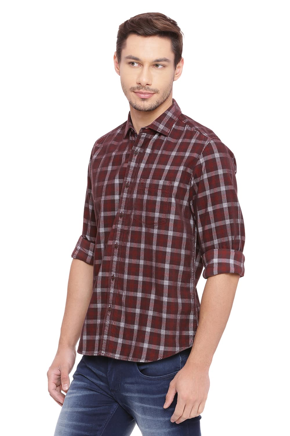 BASICS SLIM FIT CHECKS SHIRT