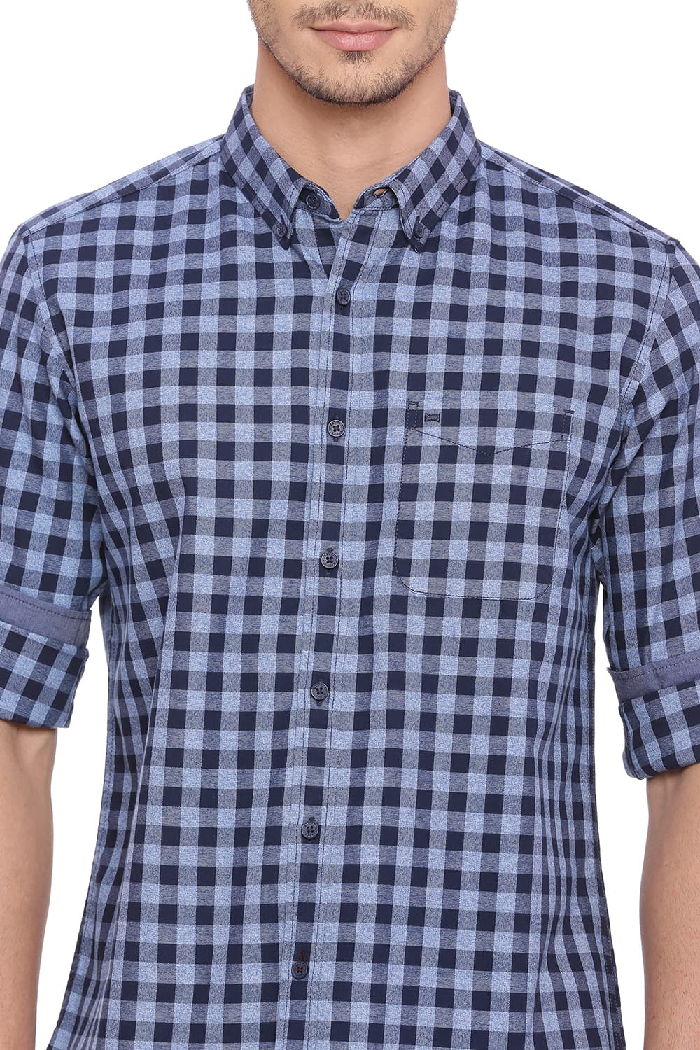 BASICS SLIM FIT CHECKS SHIRT