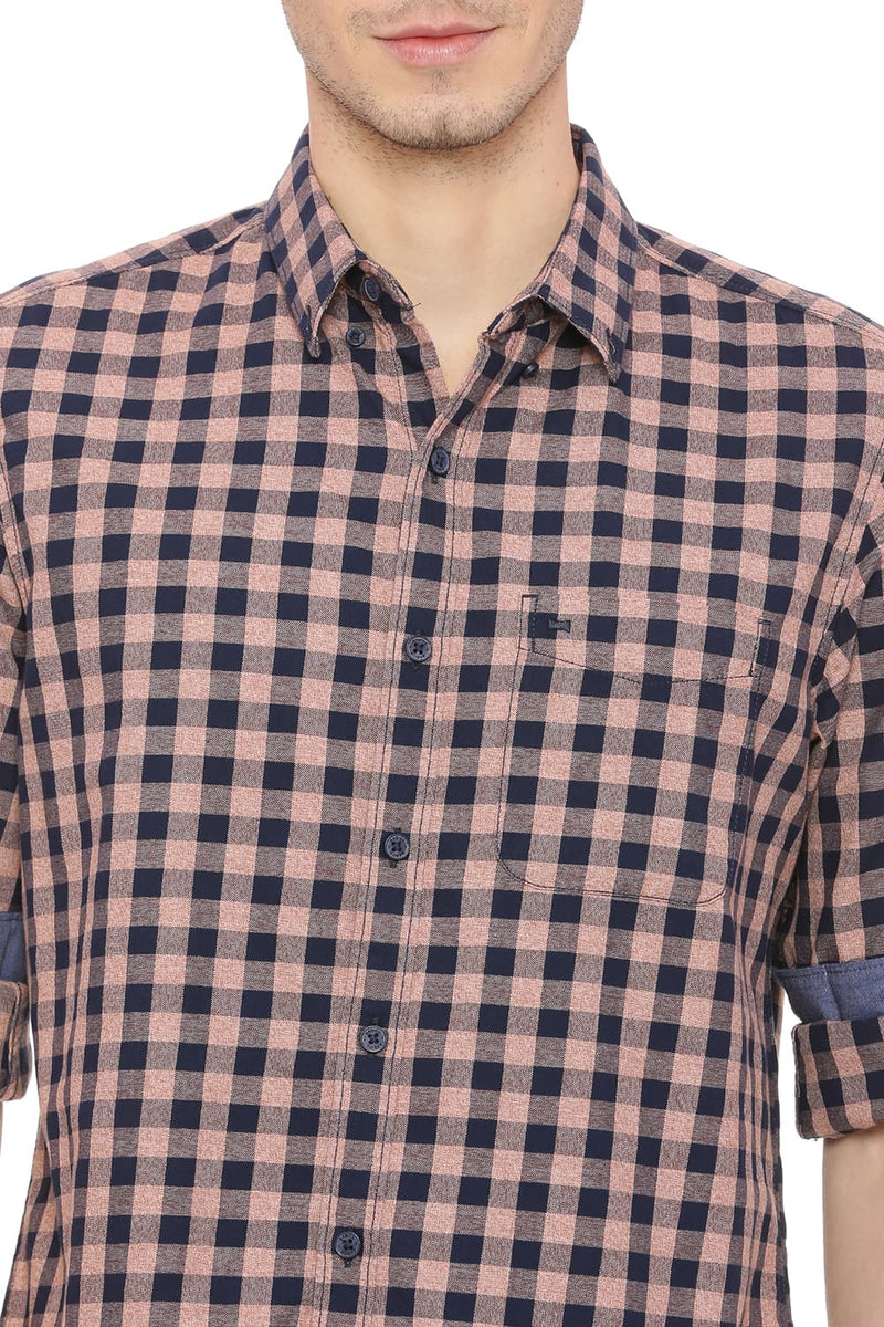 BASICS SLIM FIT CHECKS SHIRT