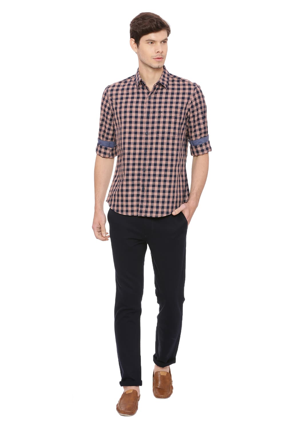 BASICS SLIM FIT CHECKS SHIRT