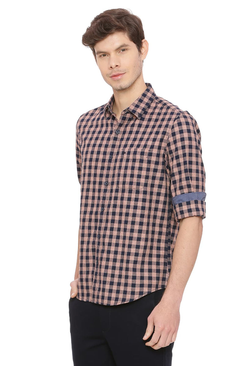 BASICS SLIM FIT CHECKS SHIRT