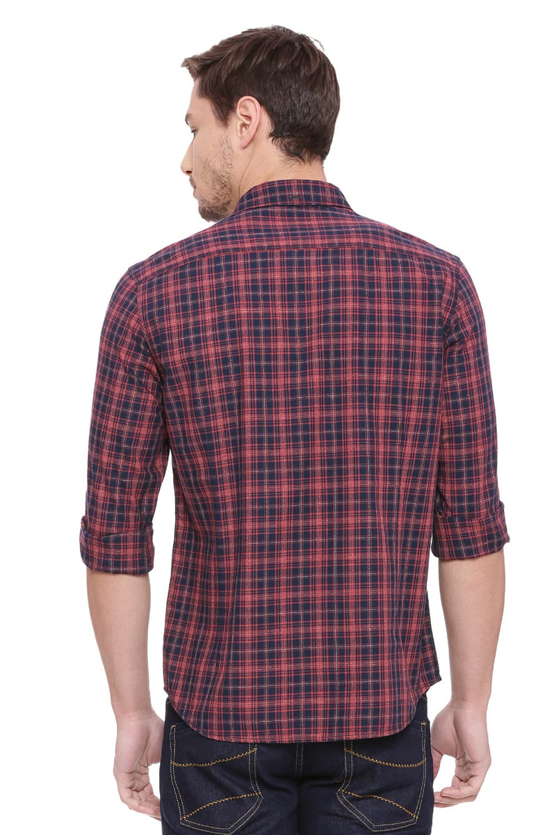 BASICS SLIM FIT CHECKS SHIRT