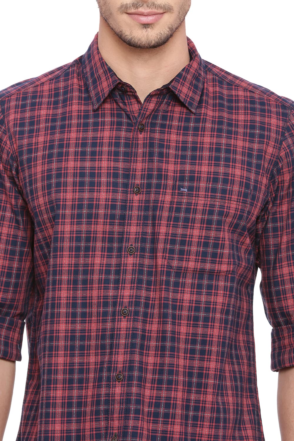 BASICS SLIM FIT CHECKS SHIRT