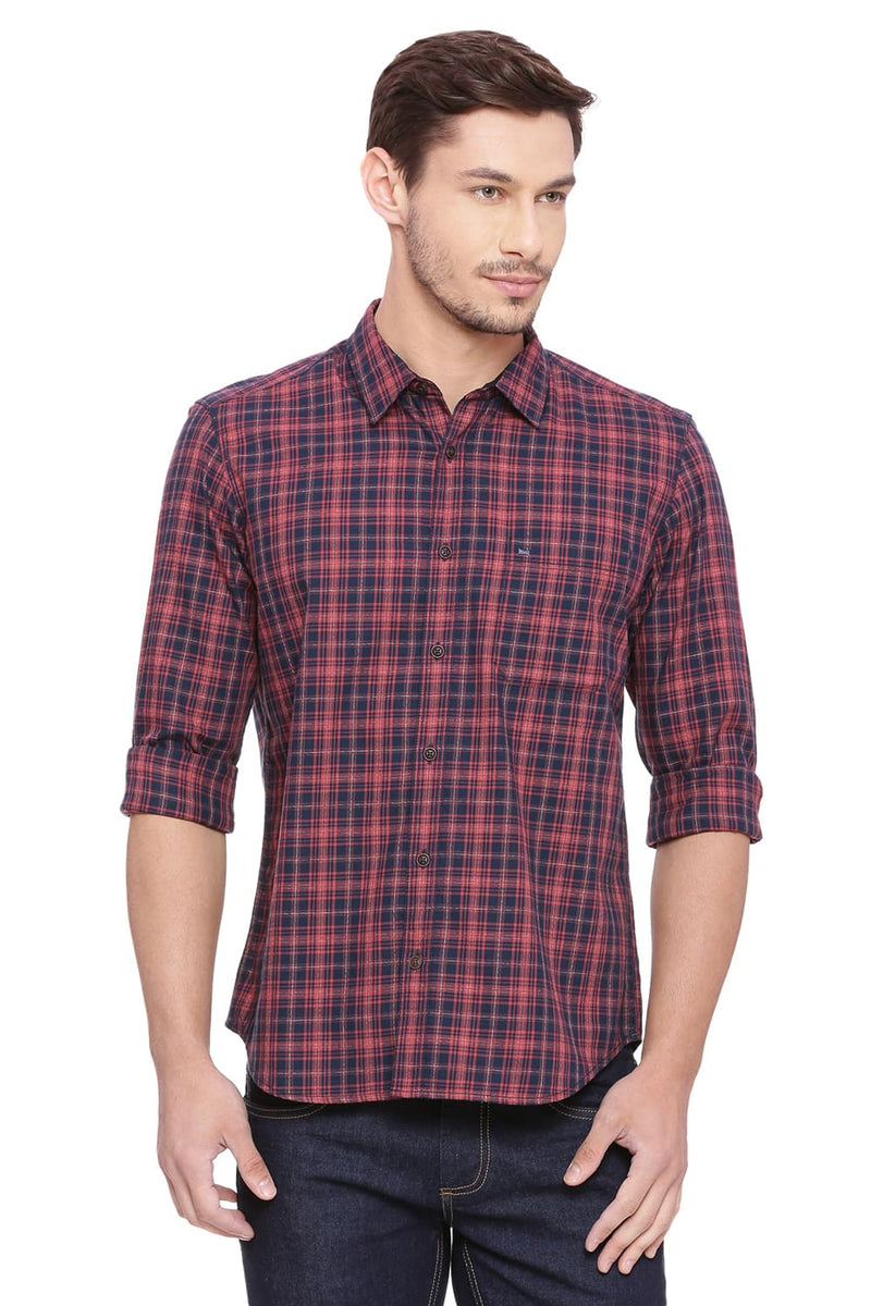 BASICS SLIM FIT CHECKS SHIRT