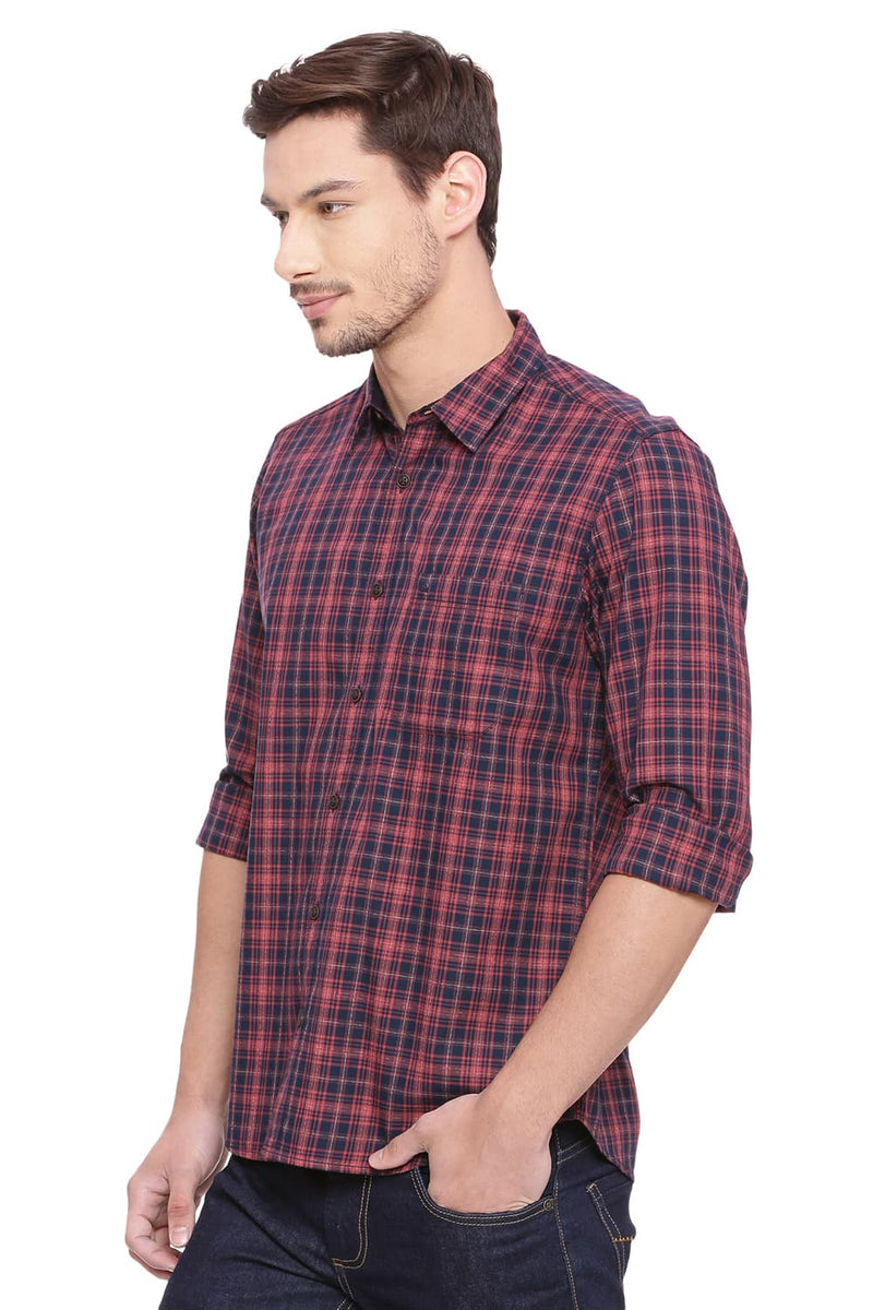 BASICS SLIM FIT CHECKS SHIRT