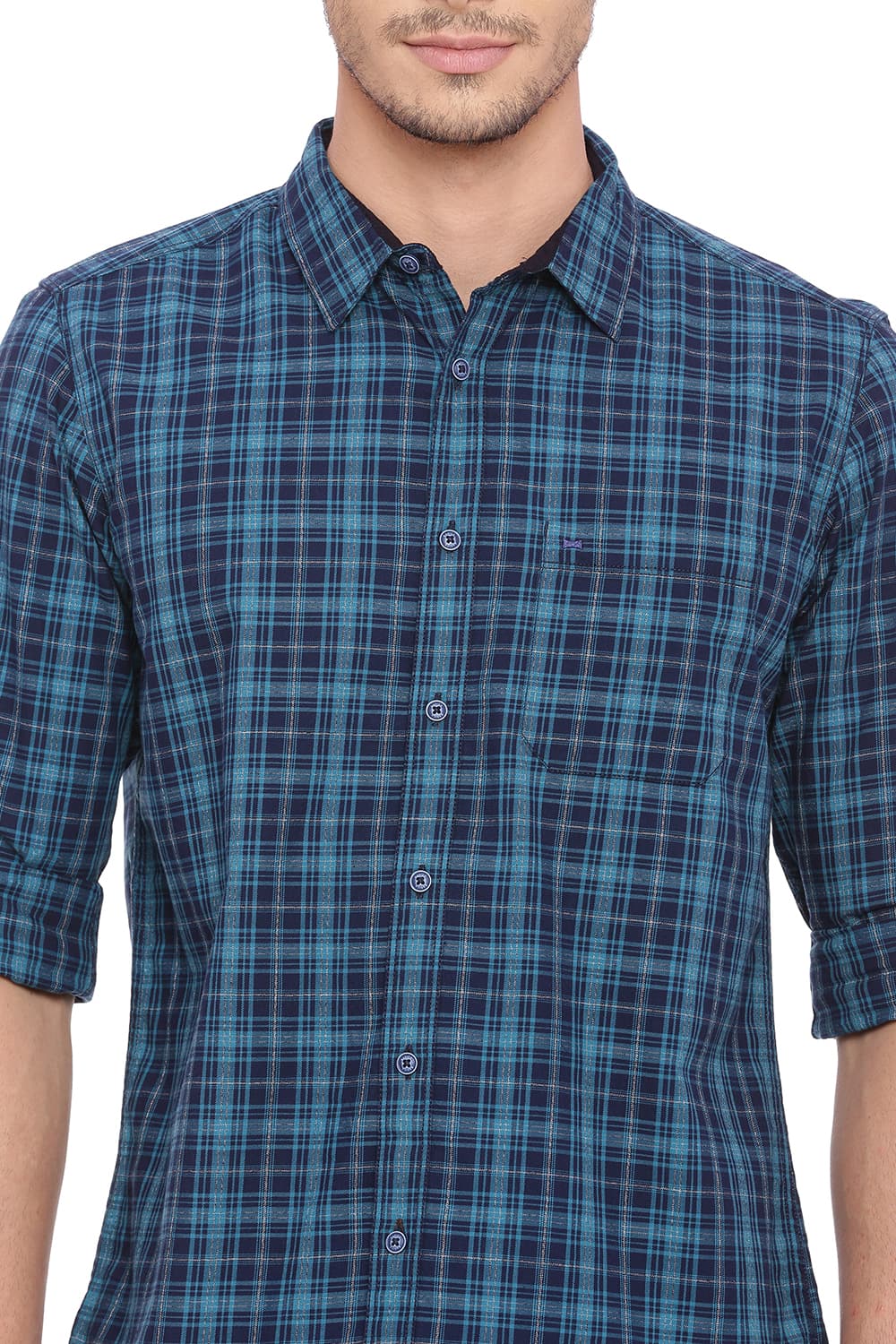 BASICS SLIM FIT CHECKS SHIRT