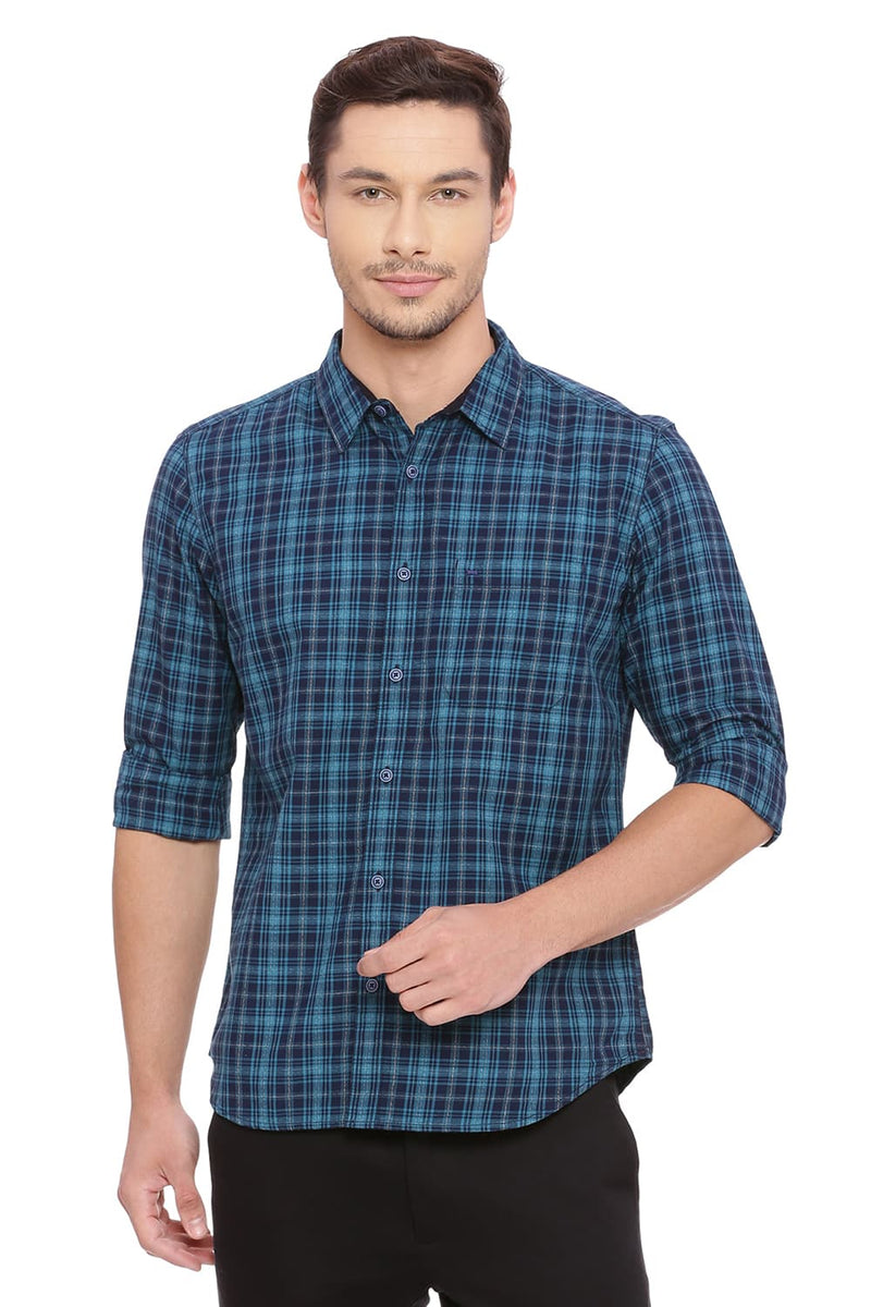 BASICS SLIM FIT CHECKS SHIRT