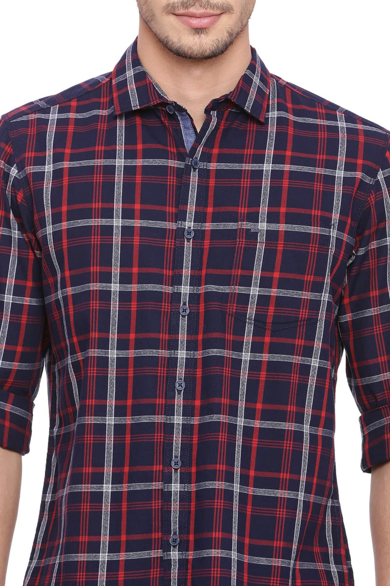 BASICS SLIM FIT CHECKS SHIRT