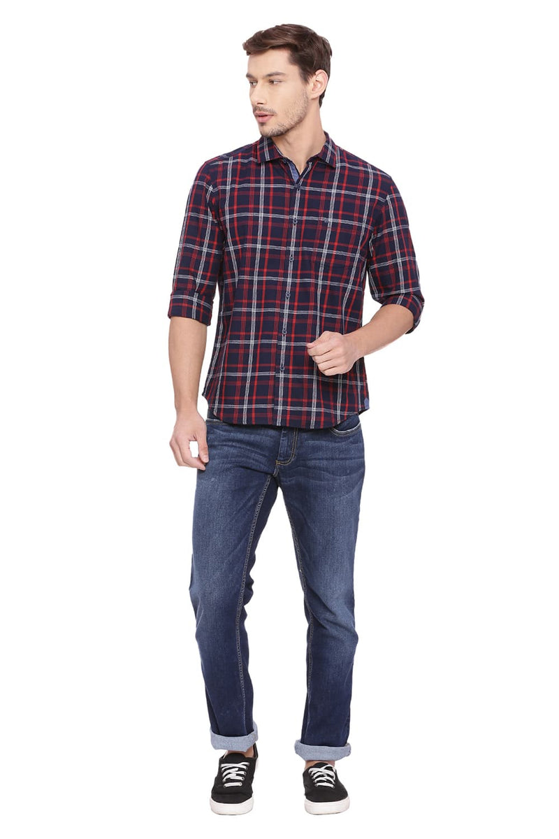 BASICS SLIM FIT CHECKS SHIRT