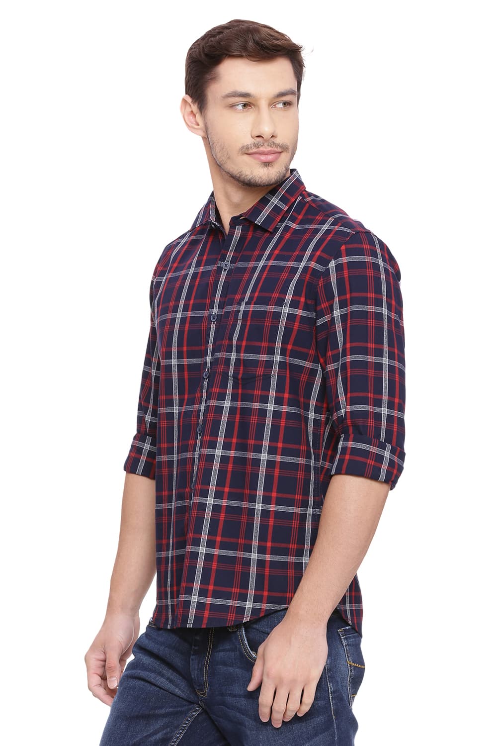 BASICS SLIM FIT CHECKS SHIRT