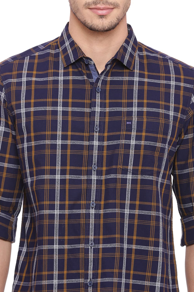 BASICS SLIM FIT CHECKS SHIRT