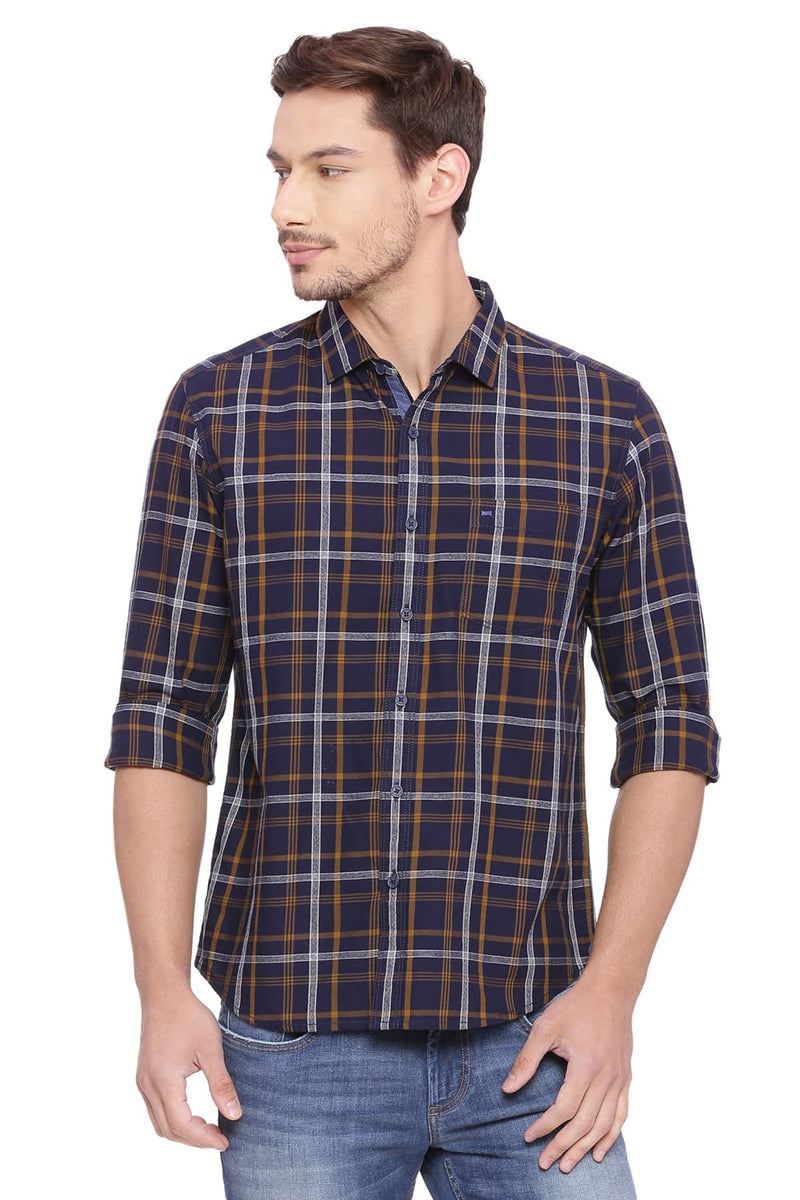 BASICS SLIM FIT CHECKS SHIRT