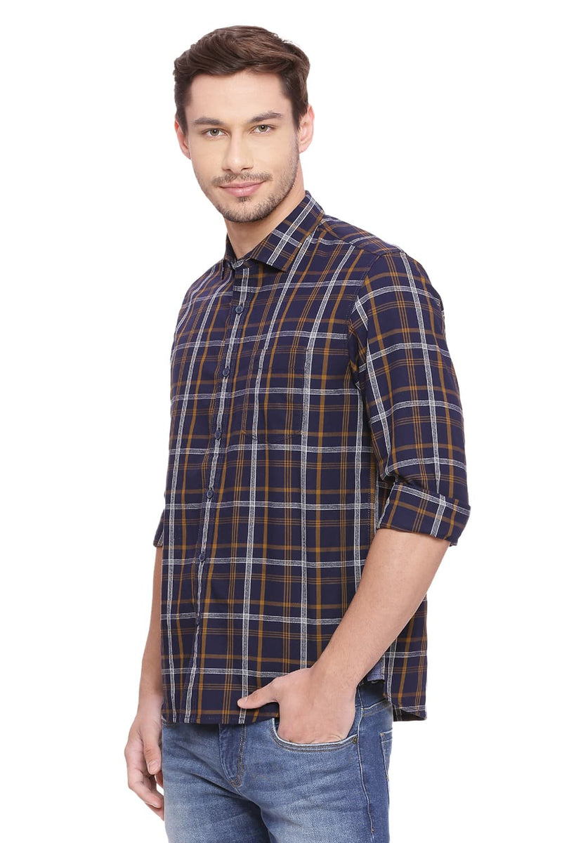 BASICS SLIM FIT CHECKS SHIRT