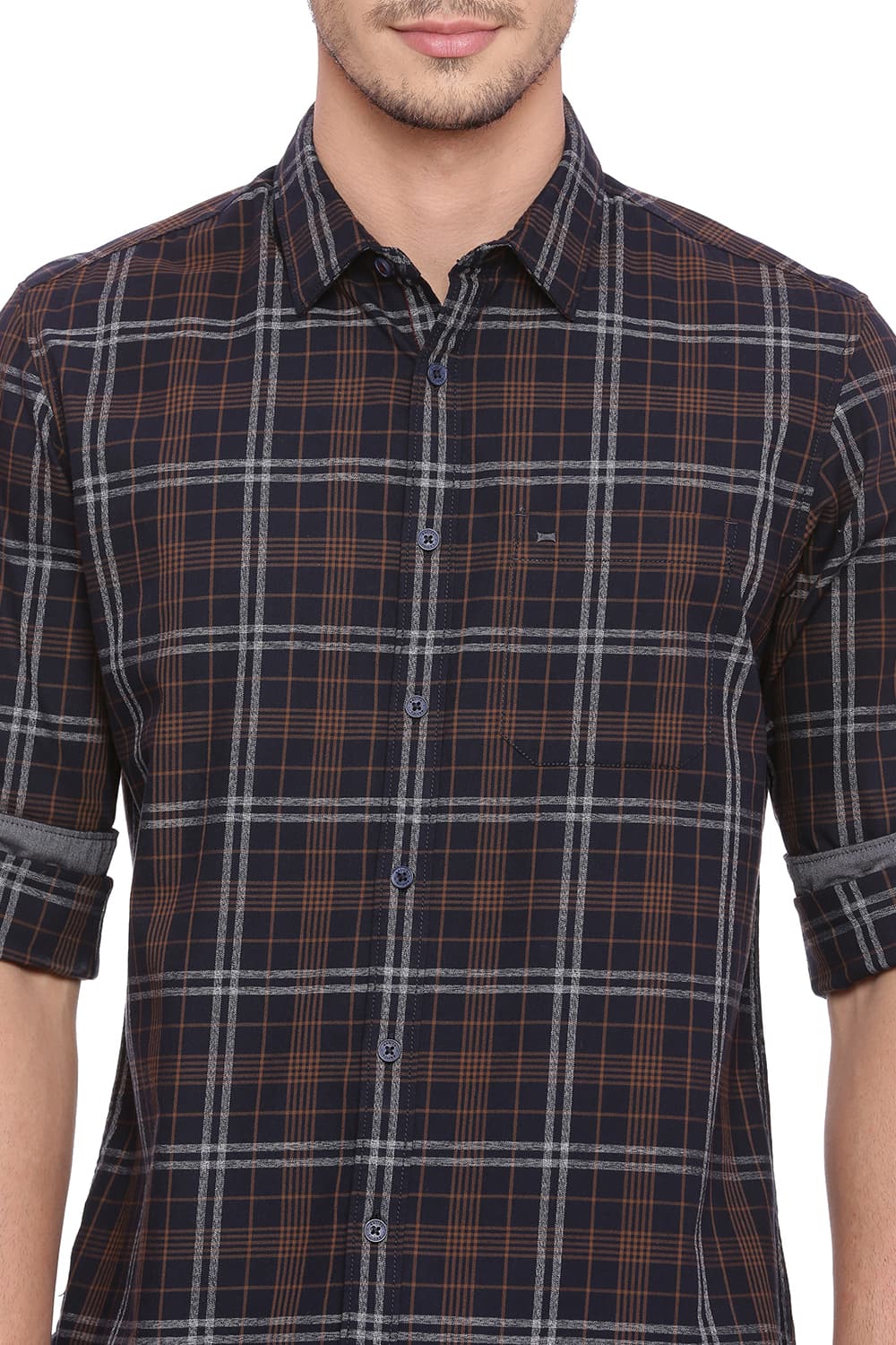 BASICS SLIM FIT CHECKS SHIRT