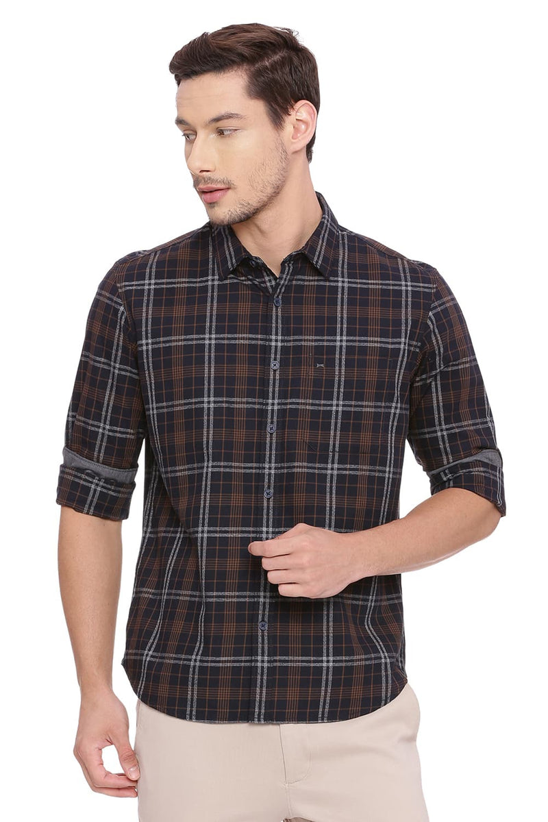 BASICS SLIM FIT CHECKS SHIRT