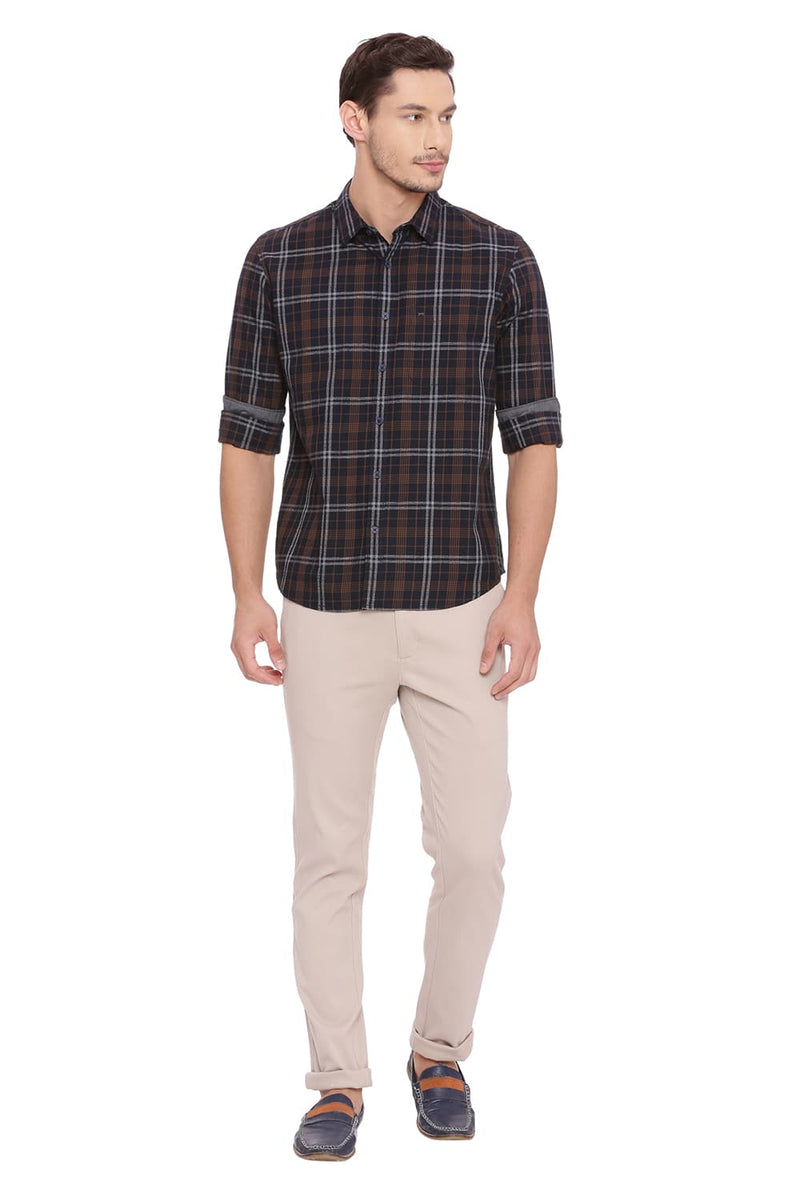 BASICS SLIM FIT CHECKS SHIRT