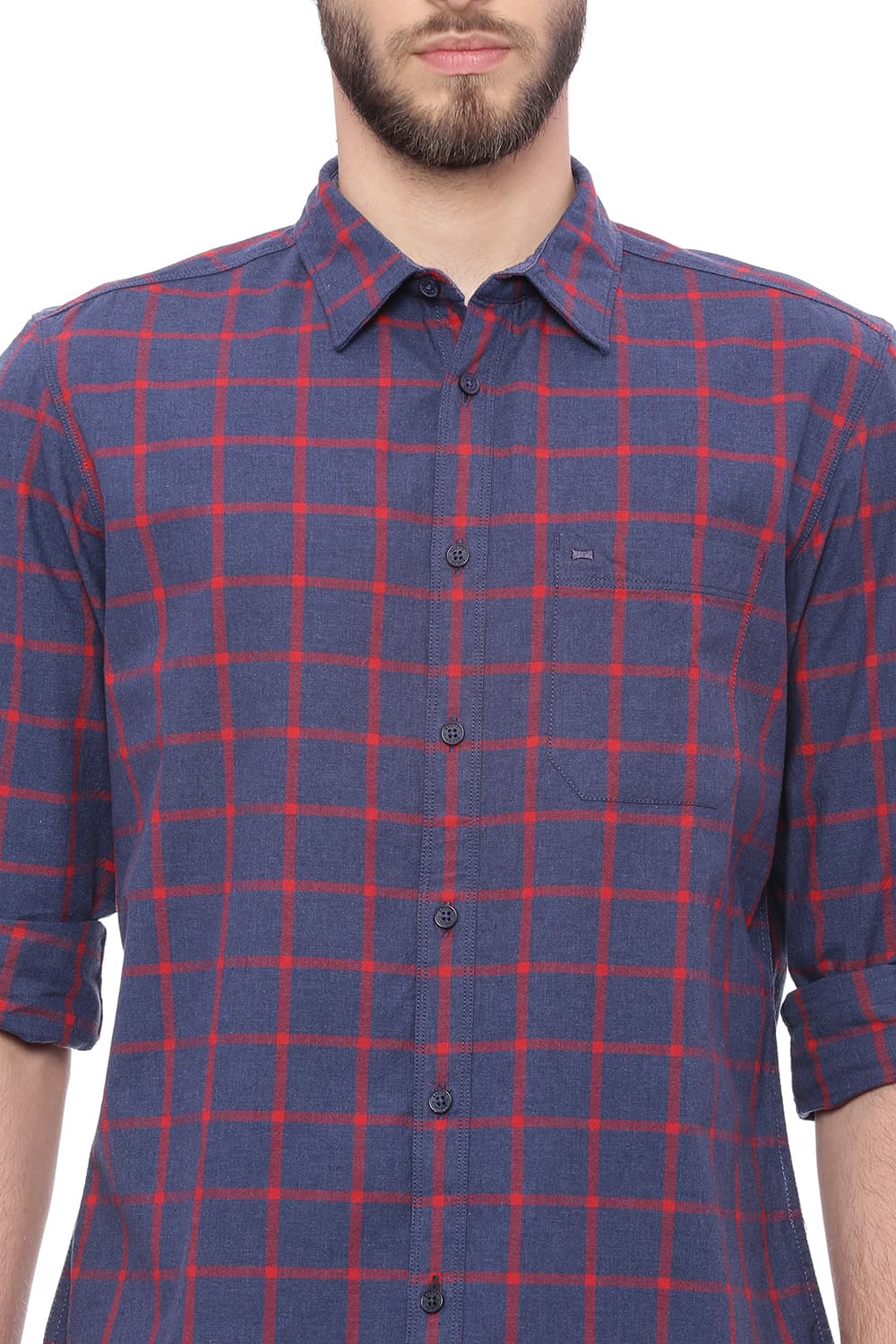 BASICS SLIM FIT CHECKS SHIRT