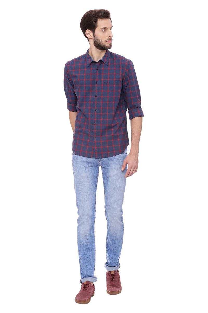 BASICS SLIM FIT CHECKS SHIRT