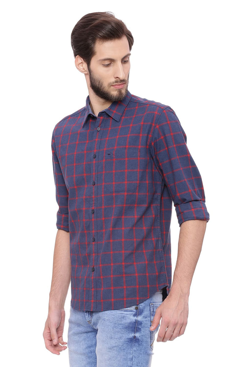 BASICS SLIM FIT CHECKS SHIRT