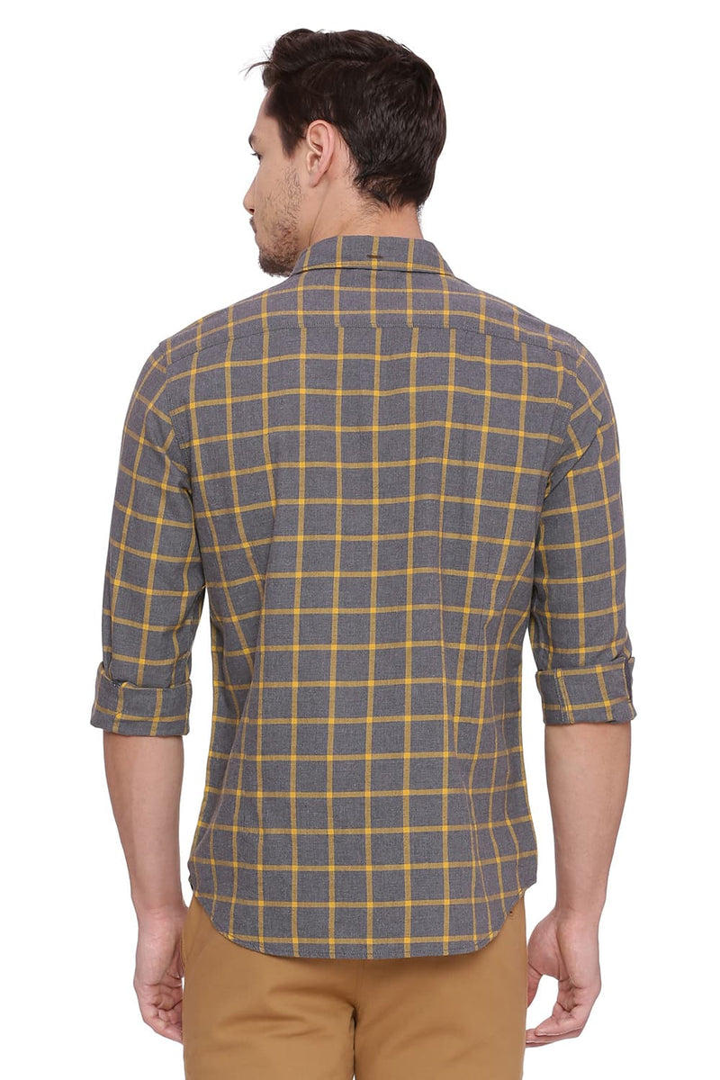 BASICS SLIM FIT CHECKS SHIRT