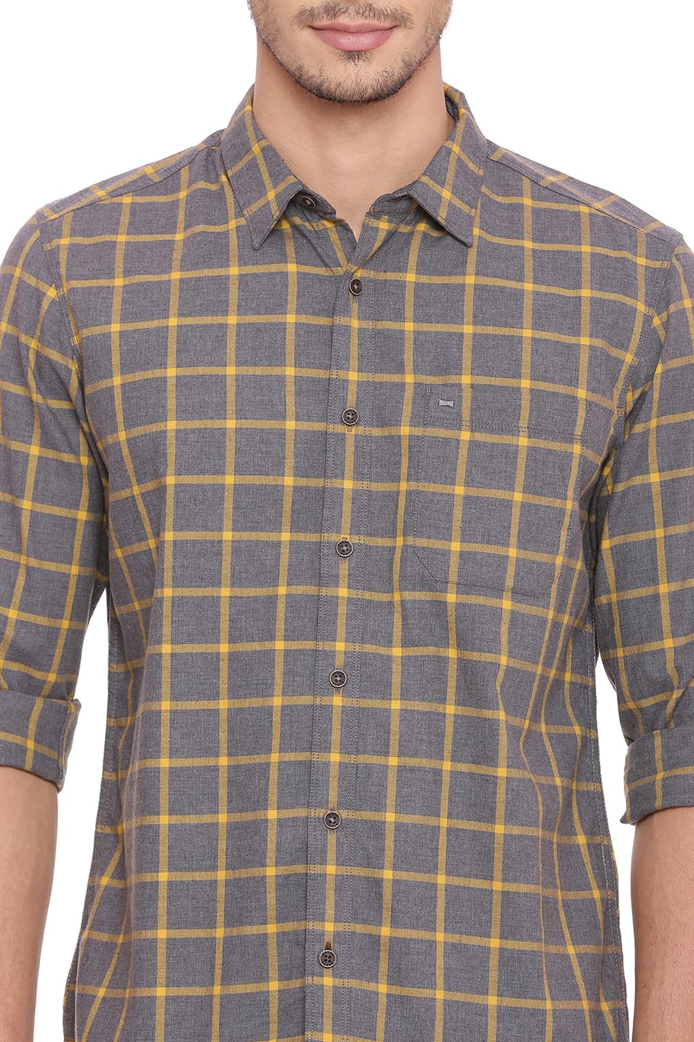 BASICS SLIM FIT CHECKS SHIRT