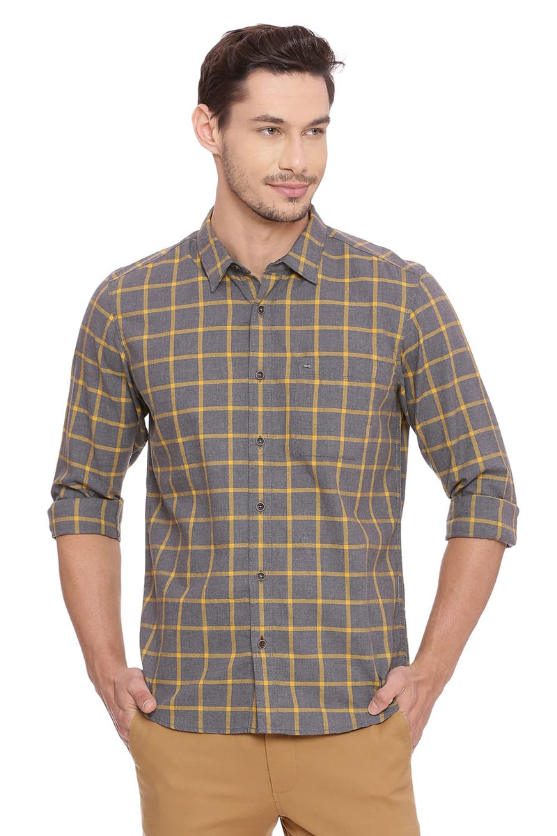 BASICS SLIM FIT CHECKS SHIRT