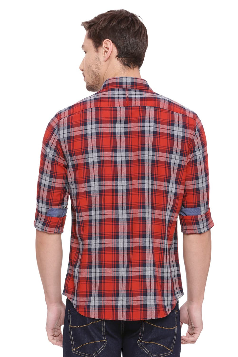 BASICS SLIM FIT CHECKS SHIRT