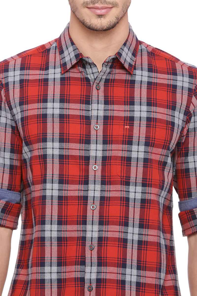 BASICS SLIM FIT CHECKS SHIRT