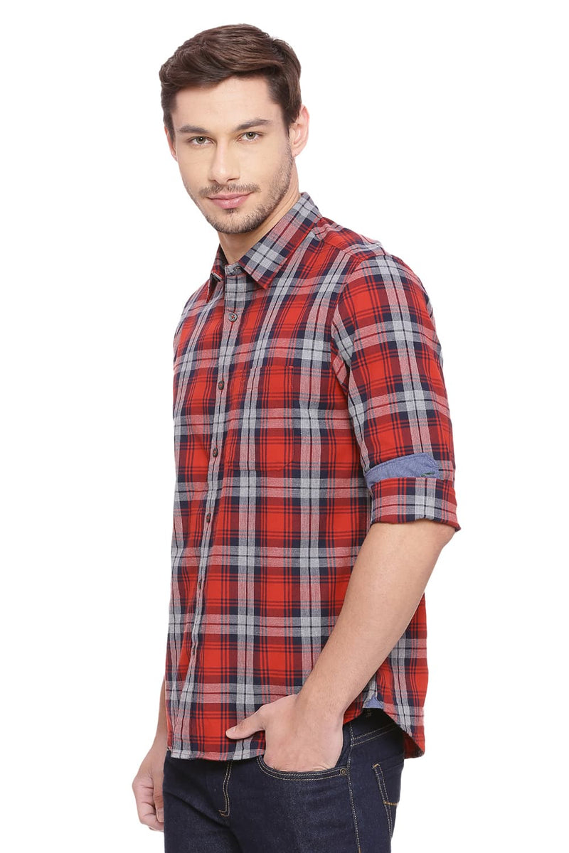 BASICS SLIM FIT CHECKS SHIRT