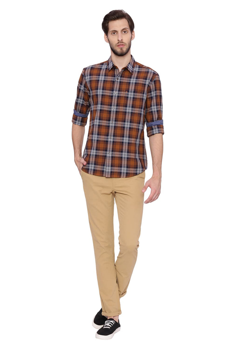 BASICS SLIM FIT CHECKS SHIRT