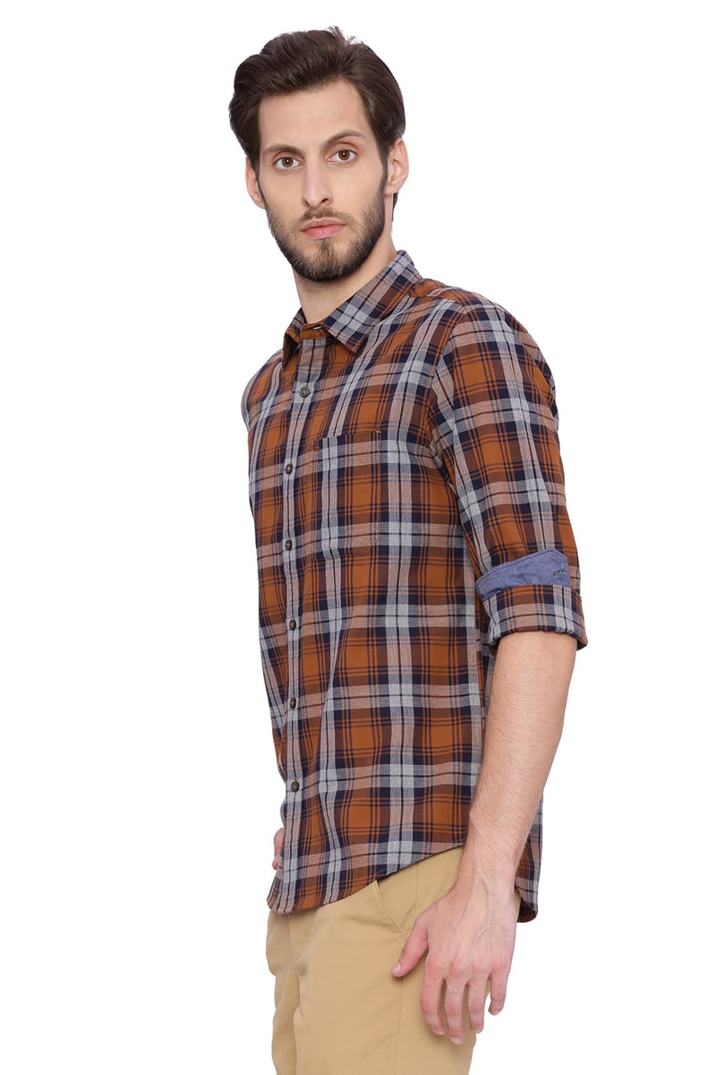 BASICS SLIM FIT CHECKS SHIRT