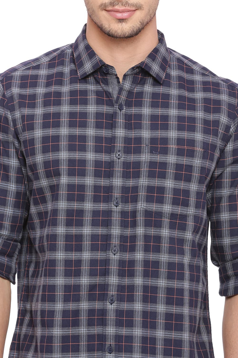 BASICS SLIM FIT CHECKS SHIRT