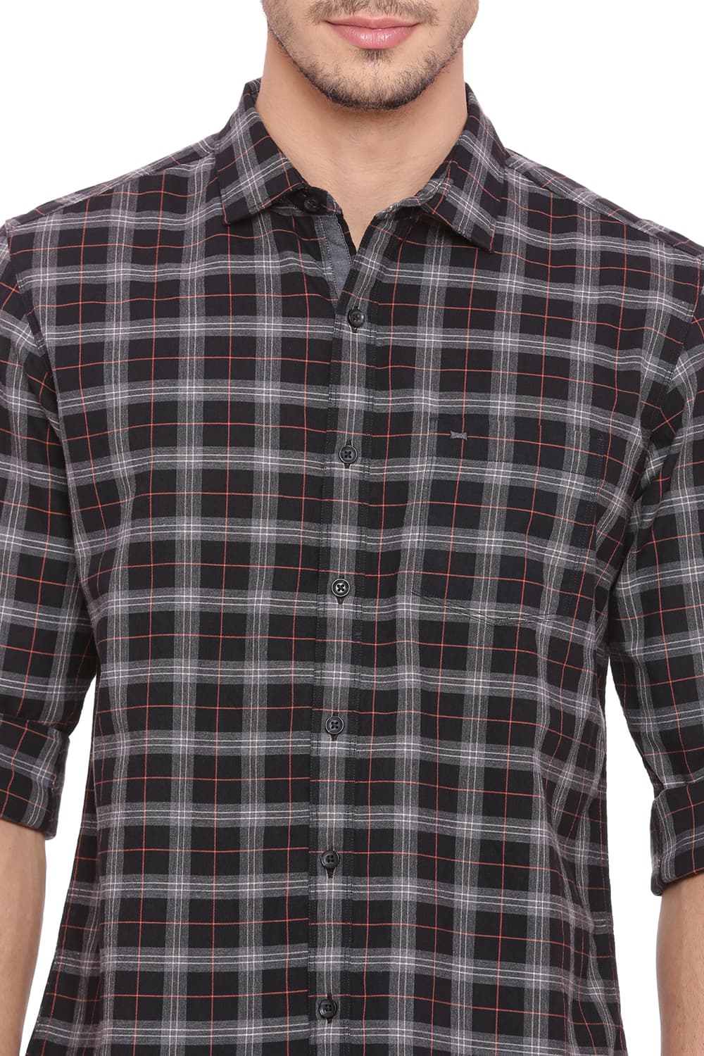 BASICS SLIM FIT CHECKS SHIRT