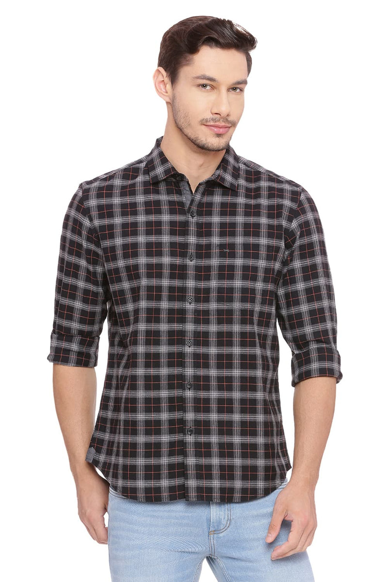 BASICS SLIM FIT CHECKS SHIRT