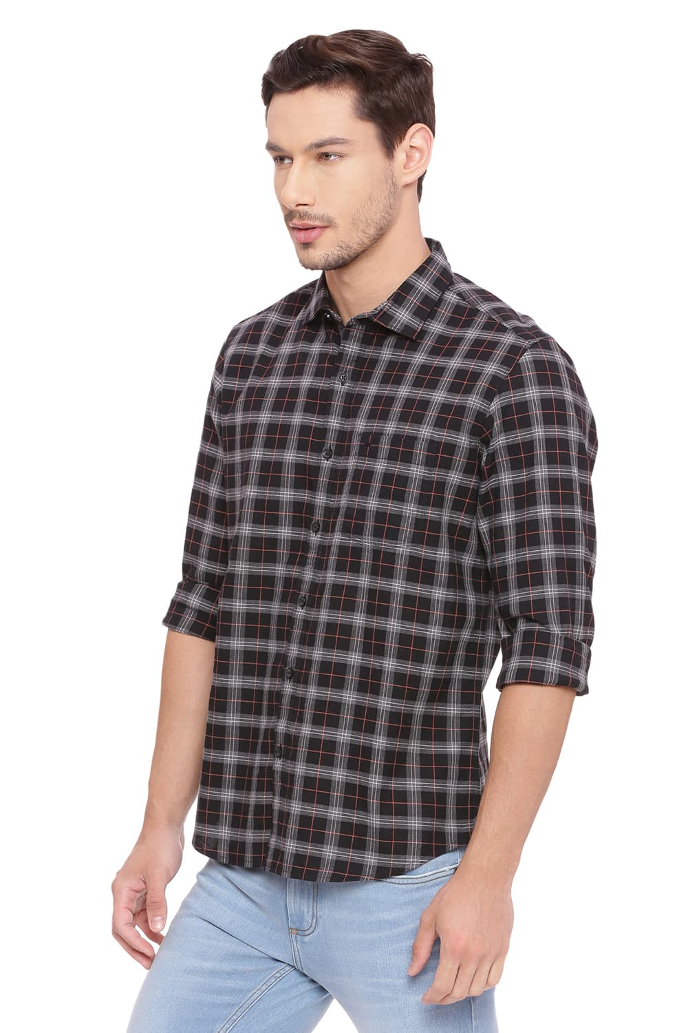 BASICS SLIM FIT CHECKS SHIRT