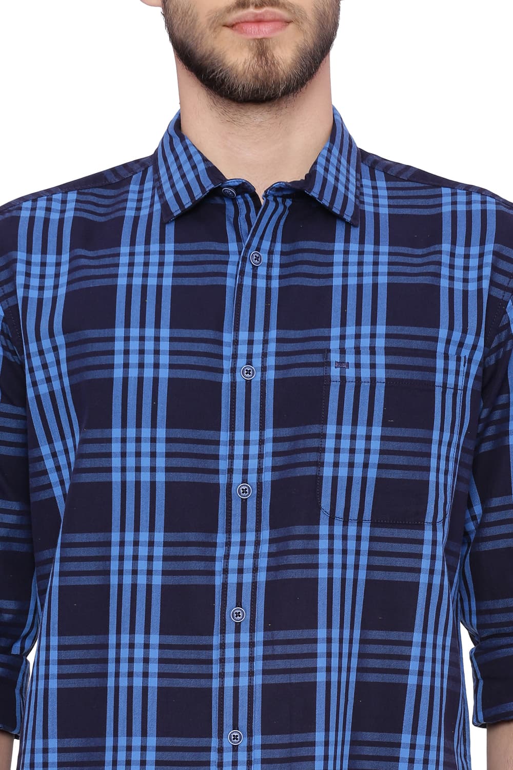 BASICS SLIM FIT CHECKS SHIRT