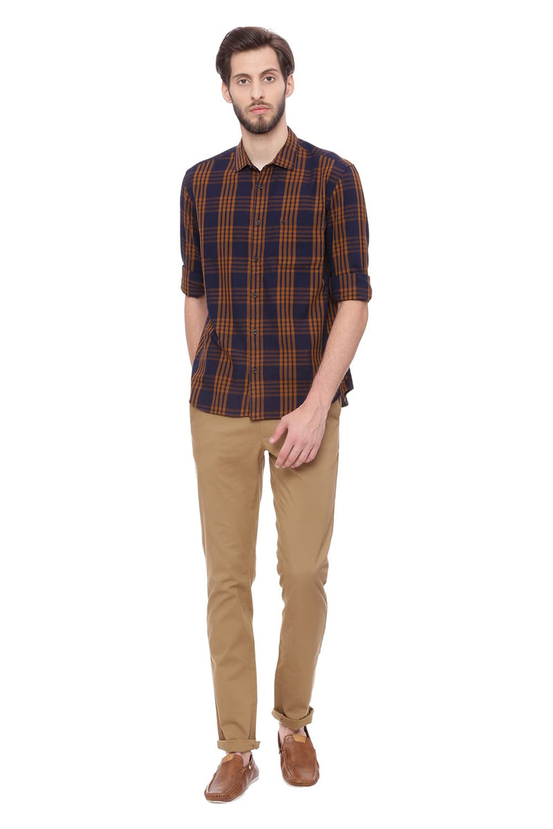 BASICS SLIM FIT CHECKS SHIRT