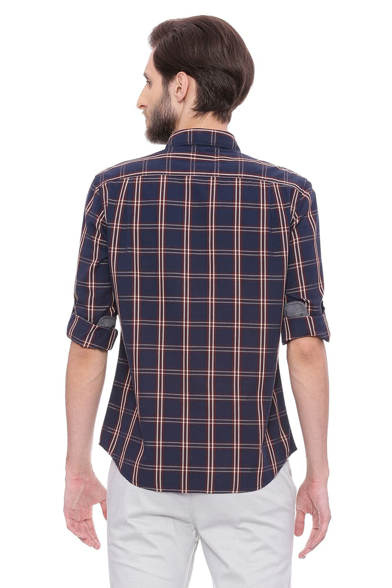 BASICS SLIM FIT CHECKS SHIRT