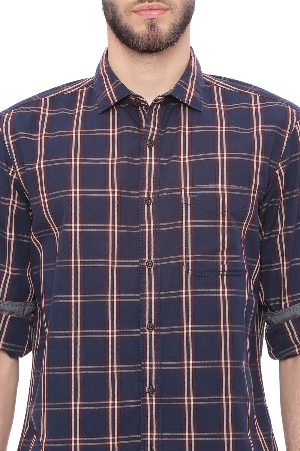 BASICS SLIM FIT CHECKS SHIRT